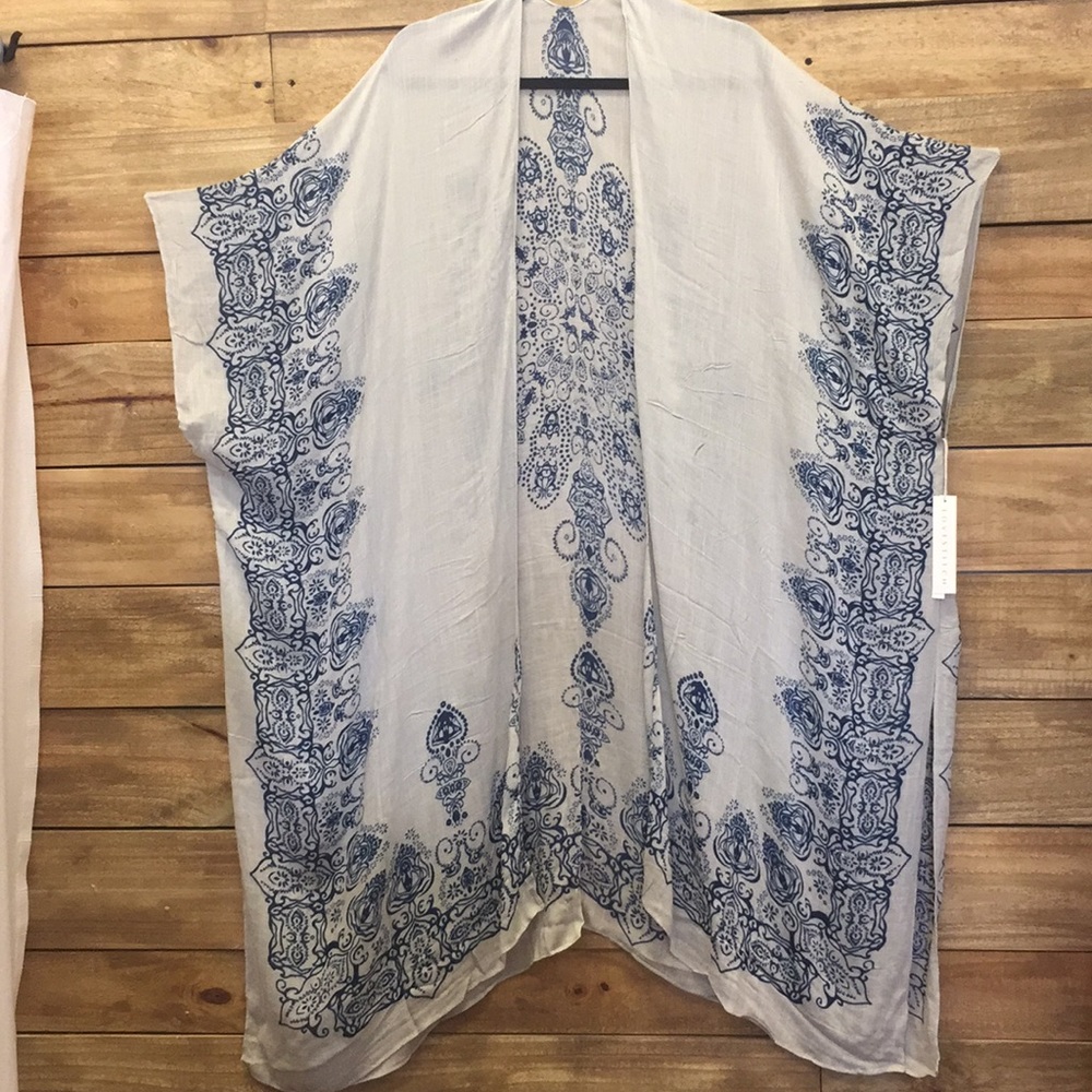 Viscose Medallion Poolside Open Front Kaftan